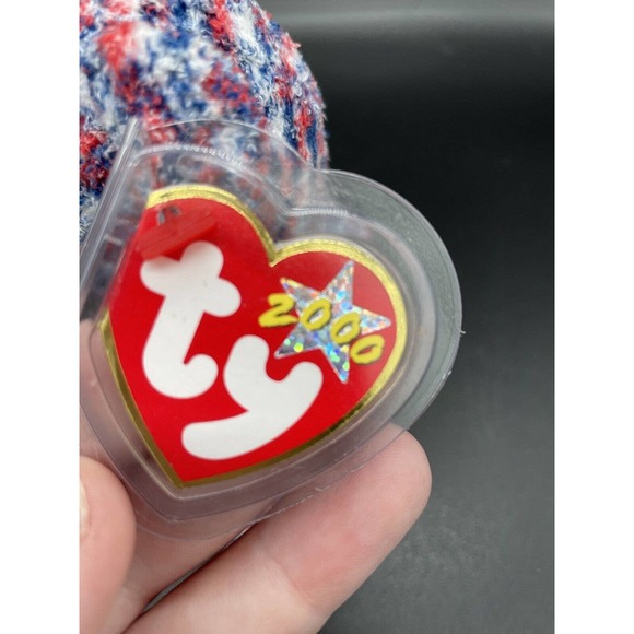 Ty Beanie Baby USA Bear 2000 Proud To Be American Tag Errors Rare Retired New! - Picture 5 of 10